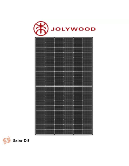 Panneau solaire JOLYWOOD 390W Cadre noir Bifacial BiverreN-Type JW-HD120N-390W