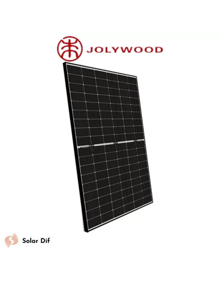 Panneau solaire JOLYWOOD 390W Cadre noir Bifacial BiverreN-Type JW-HD120N-390W