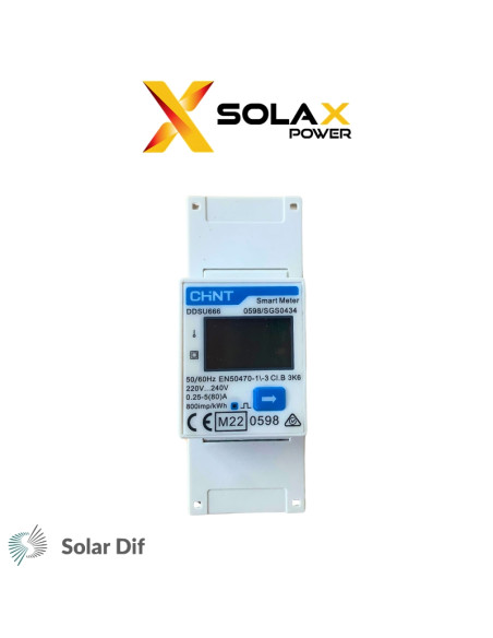 Compteur analyseur / smart meter DDSU 666 CT pour onduleur SOLAX avec tore de mesure monophasé