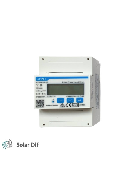 Compteur analyseur / smart meter DTSU 666 CT pour onduleur SOLAX X3 triphasé