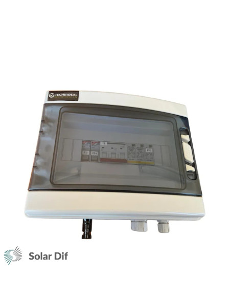 Coffret de protection DC courant continu 1000V et parafoudre 1 entrée 1 sortie (1 x MPPT) avec fusible 25A- TECHNIDEAL