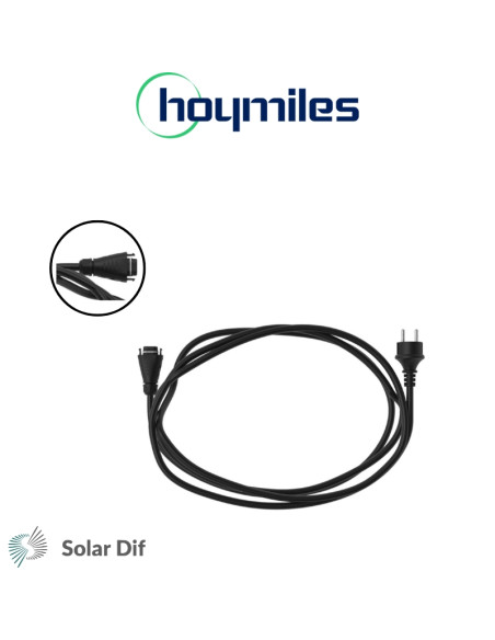 Câble secteur (1,5mm² - fiche prise 2P+T) 5 mètres - pour micro onduleur HOYMILES HMS