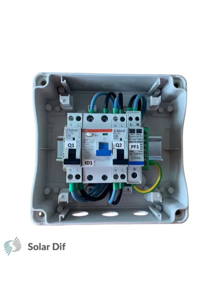 Coffret de protection AC courant alternatif et parafoudre 6kW monophasé (C32) - Type B - TECHNIDEAL