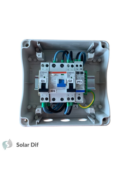 Coffret de protection AC courant alternatif et parafoudre 7.5kW monophasé (C40) - Type B - TECHNIDEAL