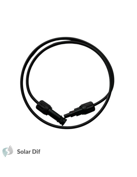 Lot 2 allonges 1m câble solaire photovoltaïque 4mm² noires MC4 montés