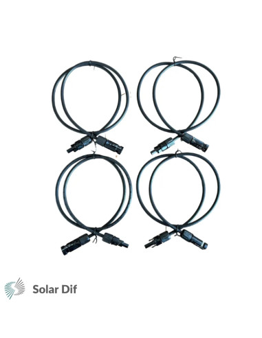 Lot de 4 x  Allonge 1m câble solaire...