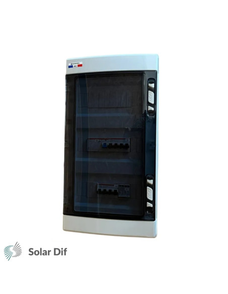 Coffret de protection AC courant alternatif et parafoudre 36kW triphasé 300mA (C63) TECHNIDEAL