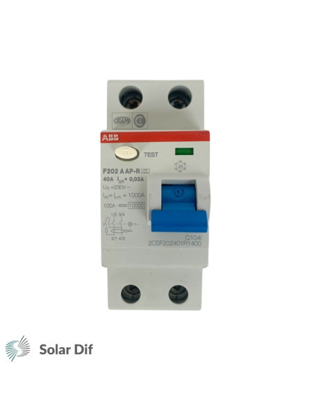 Interrupteur sectionneur différentiel triphasé 4P ABB type AC 40A 300mA