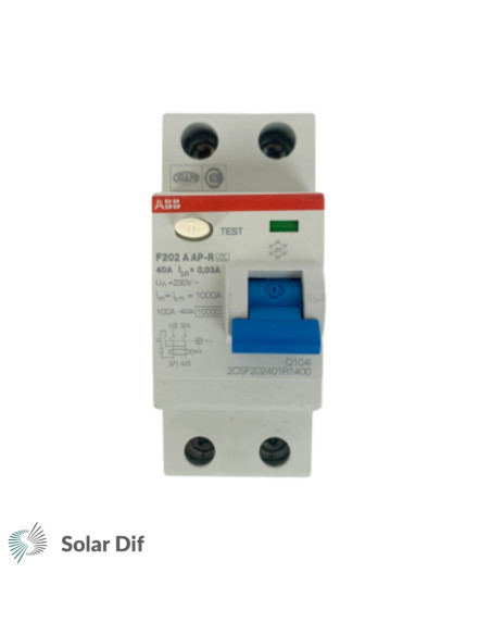 Interrupteur sectionneur différentiel triphasé 4P ABB type AC 25A 300mA