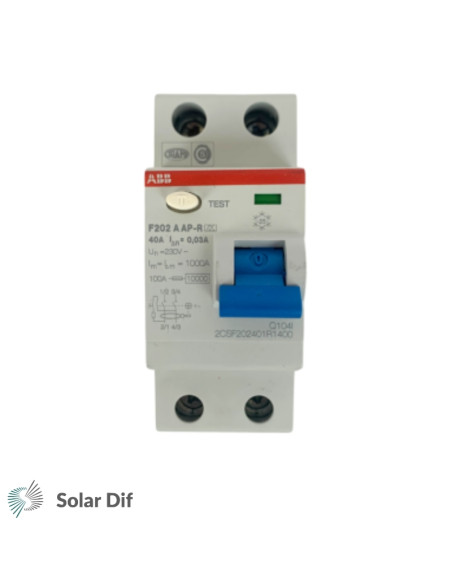 Interrupteur sectionneur différentiel monophasé  2P ABB type AC 40A 300mA