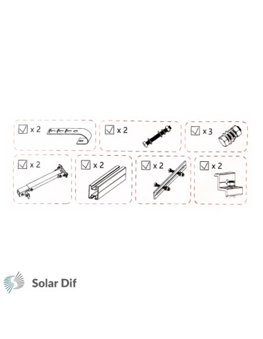 Kit fixation pour balcon pour 1 panneau solaire...