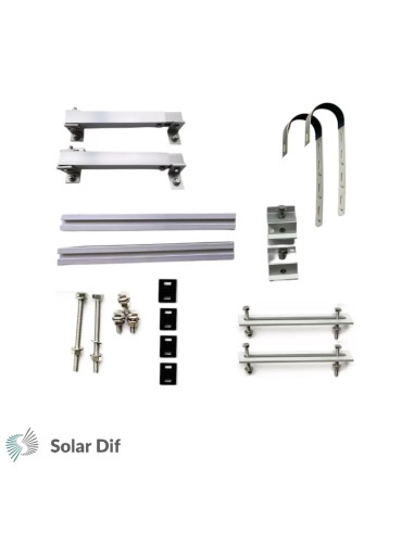 Kit fixation pour balcon pour 2 panneaux - AUSTA