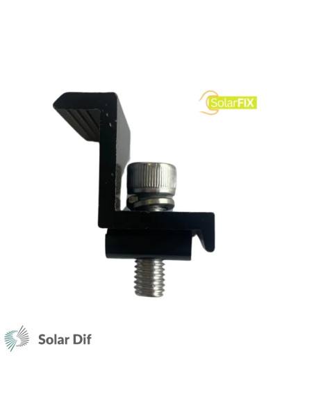 Clame / bride de fin BLACK de rail SOLARFIX pour panneaux solaires épaisseur 30mm