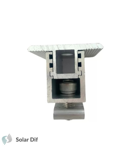 Clame / bride de milieu de rail ajustable SOLARFIX pour panneaux solaires épaisseur de 30 à 45mm