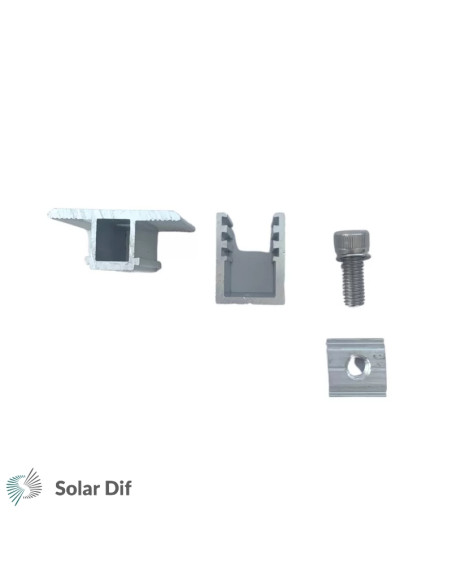 Clame / bride de milieu de rail ajustable SOLARFIX pour panneaux solaires épaisseur de 30 à 45mm