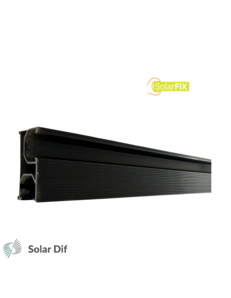 Rail alu noir SOLARFIX longueur 1.20 mètres pour panneaux solaires